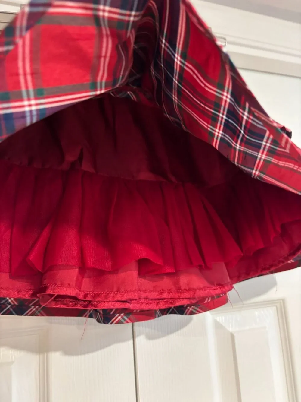 Red & Navy Blue Plaid Tiered Skirt Girl's 10 Gymboree EUC Holiday Christmas